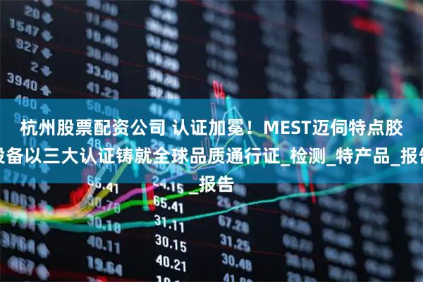 杭州股票配资公司 认证加冕！MEST迈伺特点胶设备以三大认证铸就全球品质通行证_检测_特产品_报告